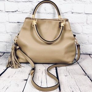 Vince Camuto Elva Kangaroo Pebbled Leather Satchel